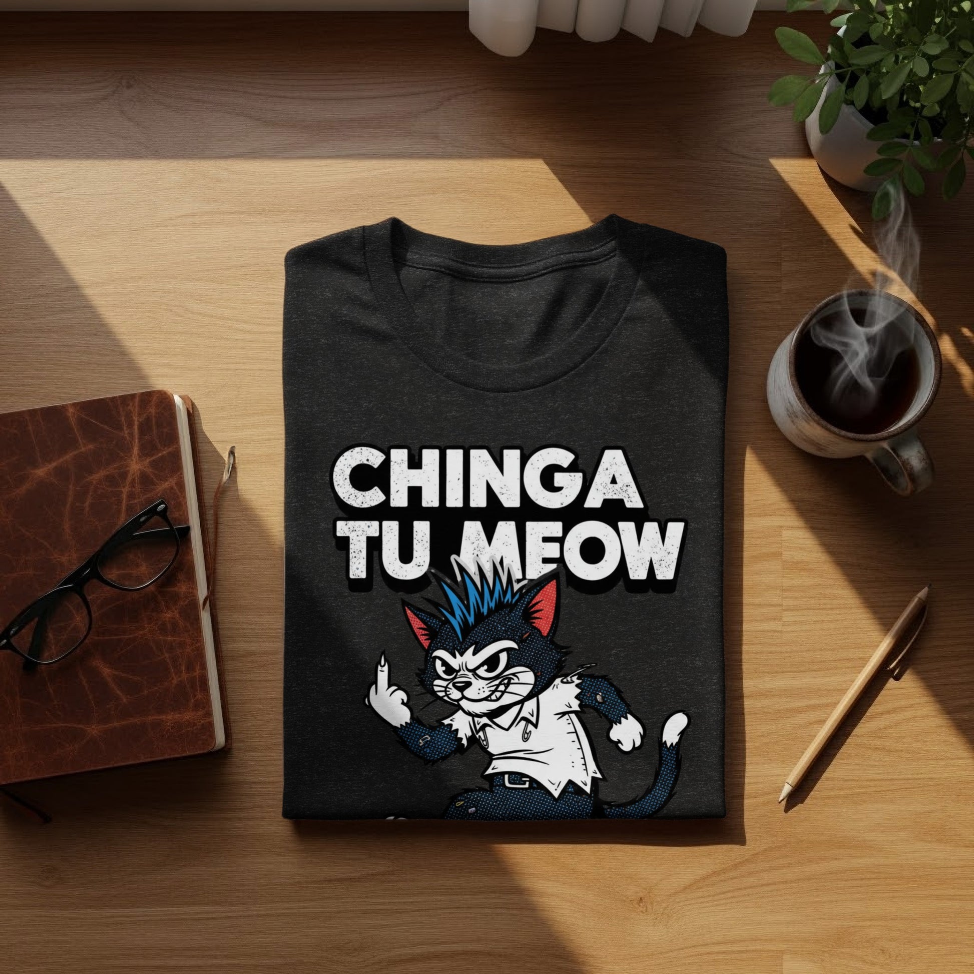 Rebellious Punk Cat Chinga Tu Meow Graphic product type