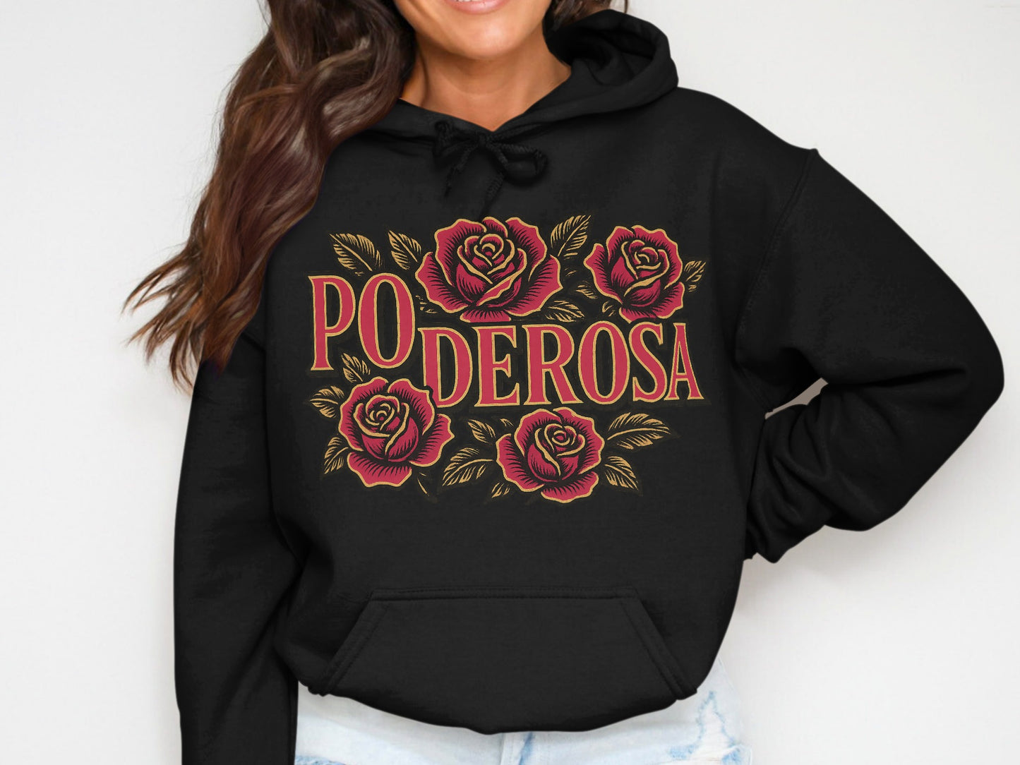 Ponderosa Rose Graphic Black Hoodie Sweatshirt product type