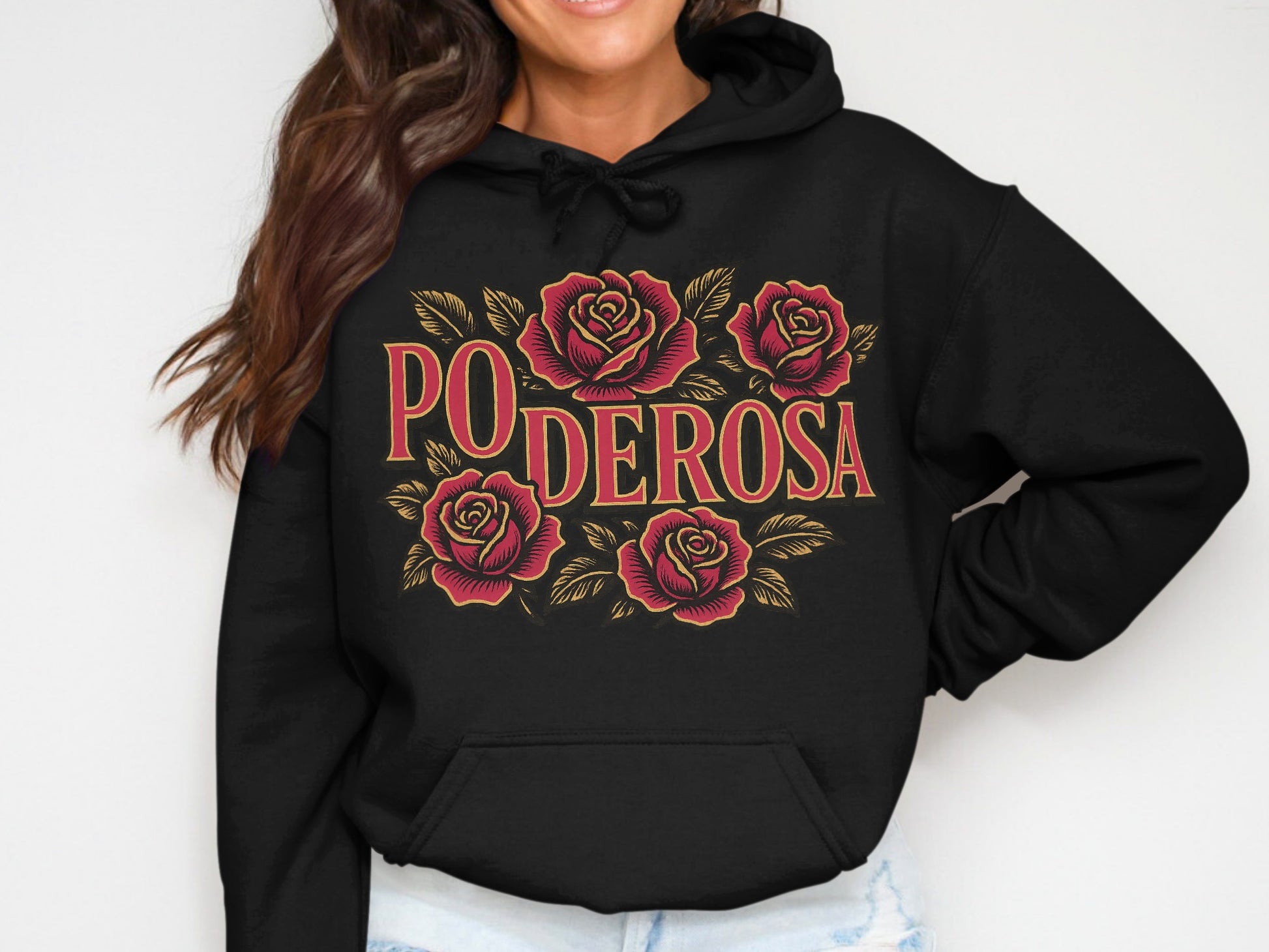 Ponderosa Rose Graphic Black Hoodie Sweatshirt product type