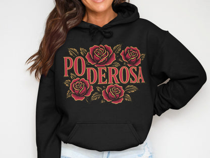Ponderosa Rose Graphic Black Hoodie Sweatshirt product type