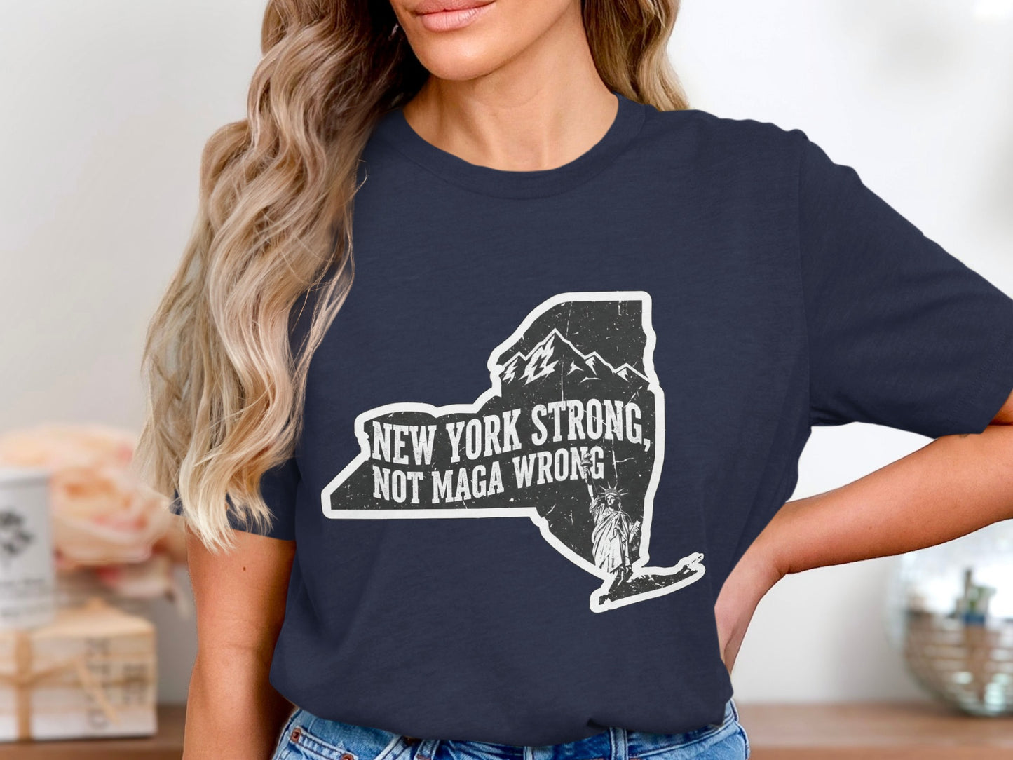 New York Strong Not MAGA Wrong Graphic T-Shirt Product