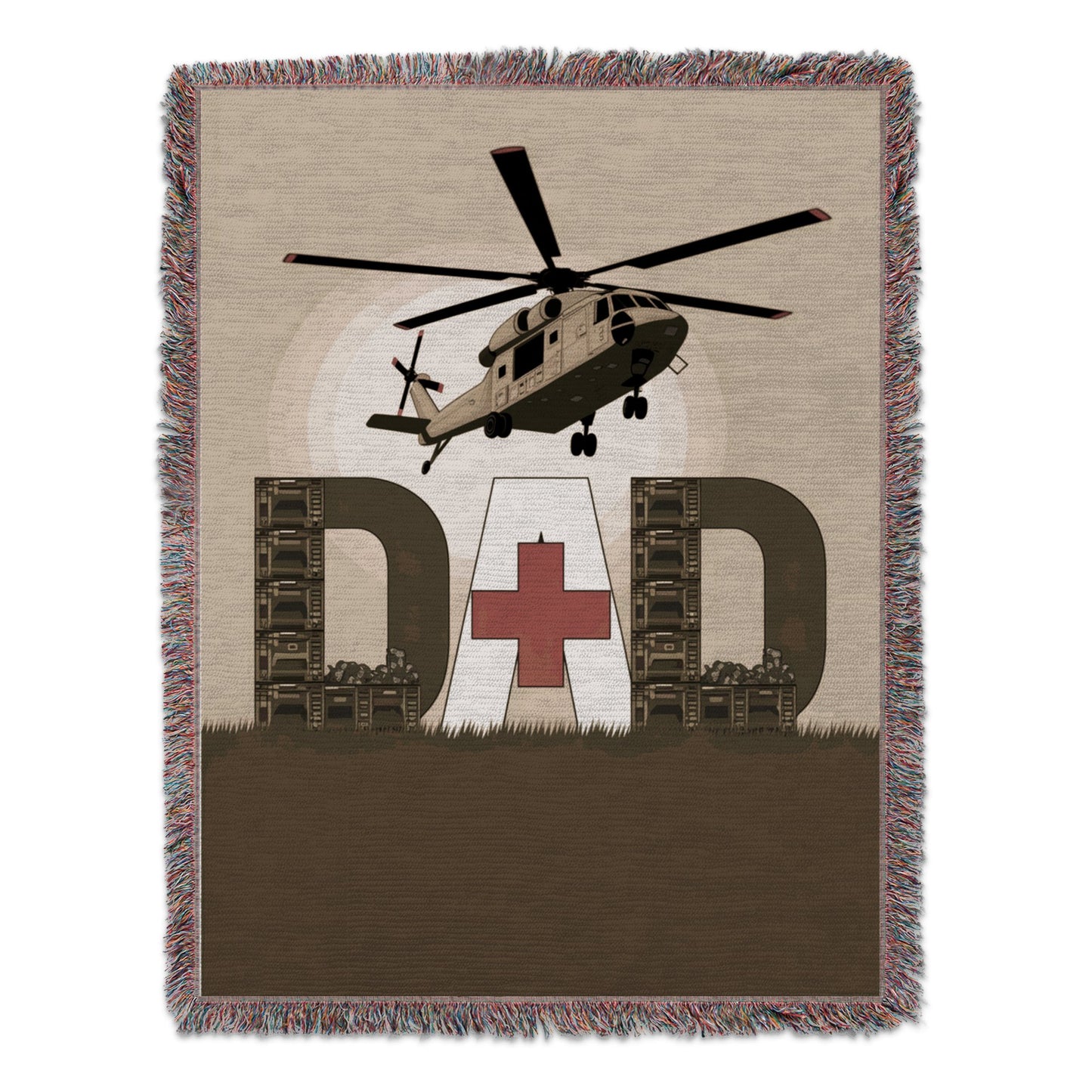Dad Helicopter and Red Cross Themed Blanket product