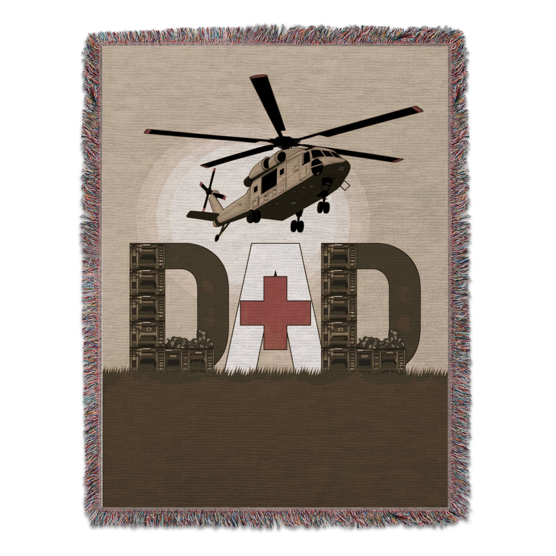 Dad Helicopter and Red Cross Themed Blanket product