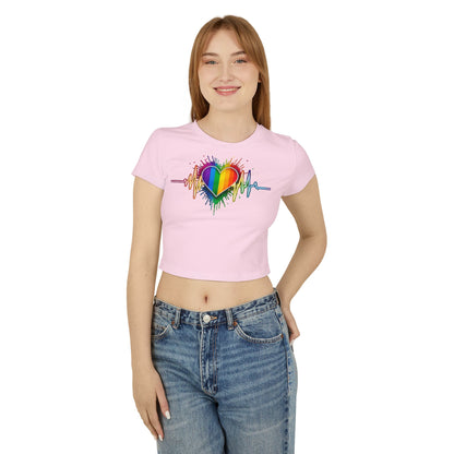 Pride baby tee Pride Heart Women's Baby Tee - Colorful Pulse Design for LGBTQ+ Celebration