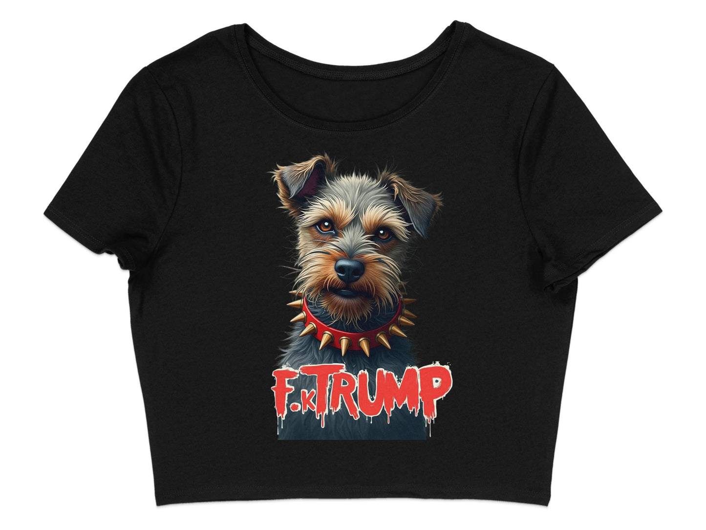 F.T. TRUMP Spiked Collar Dog Design T-Shirt product