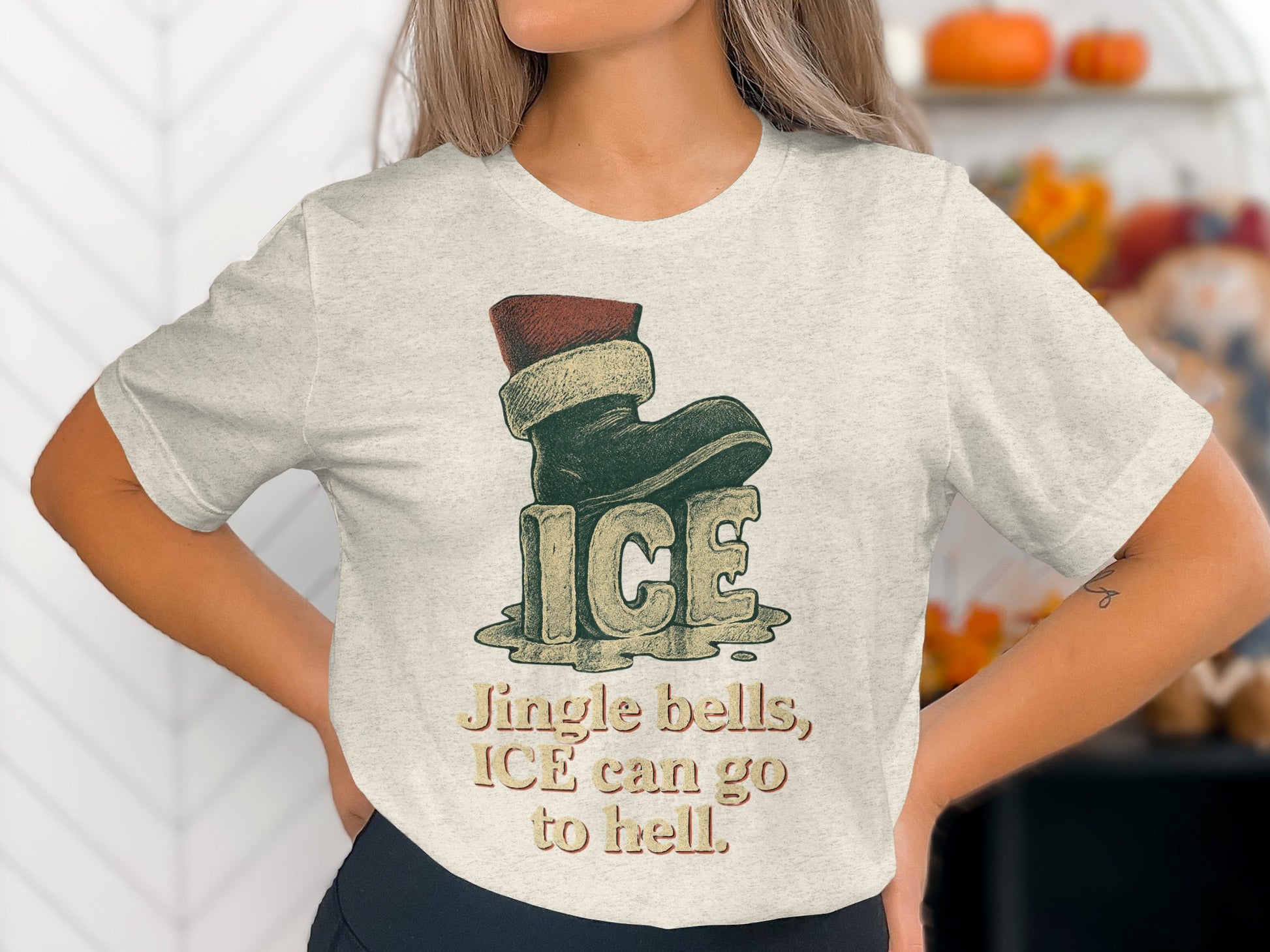 Jingle Bells ICE Can Go to Hell Graphic Tee