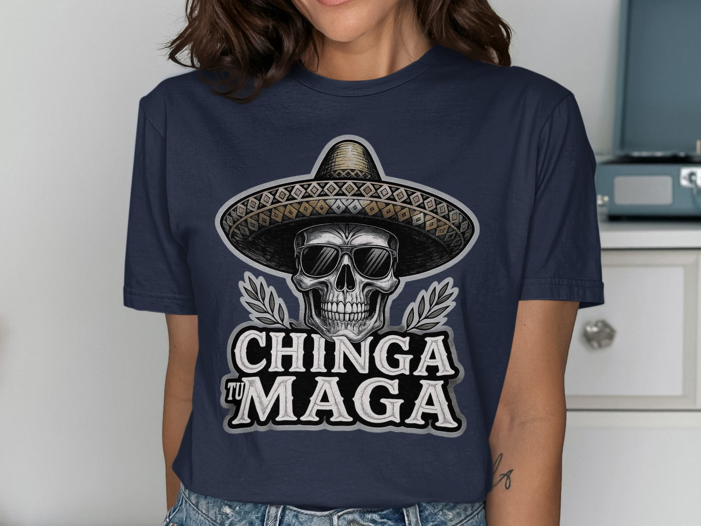 Chinga Tu Maga Skull Graphic Tee product type