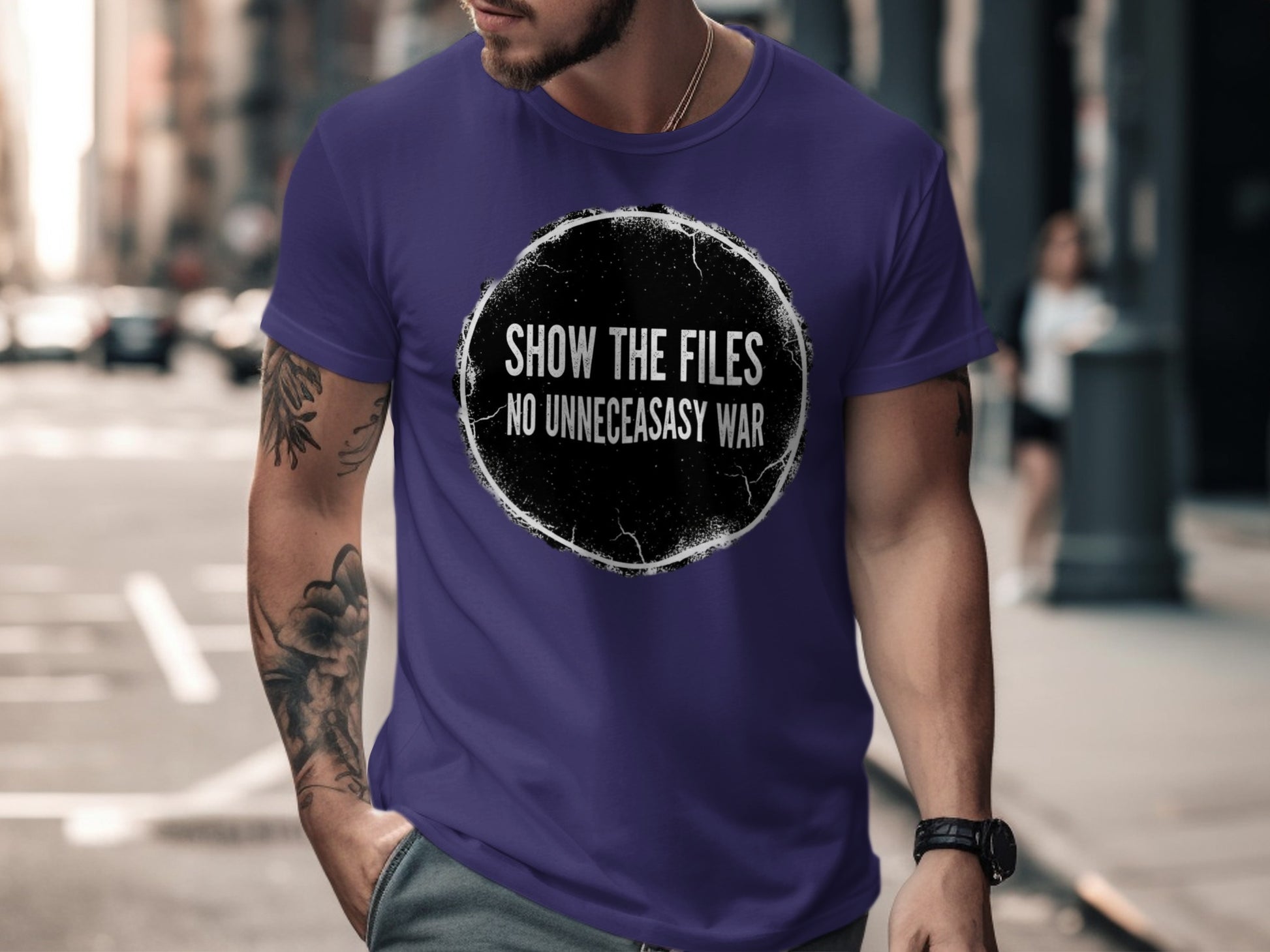 Show The Files No Unnecessary War Graphic Tee