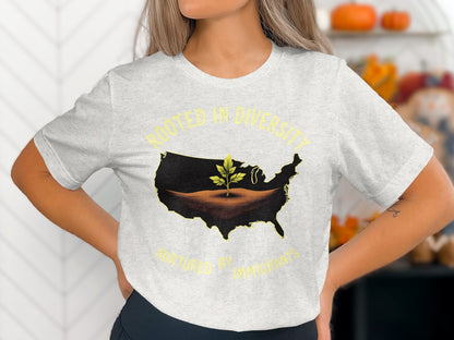 Rooted In Diversity USA Map Themed Shirt product