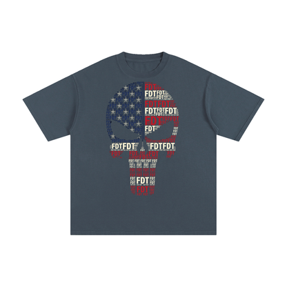 FDT Skull USA Flag Unisex Pure Cotton T-Shirt