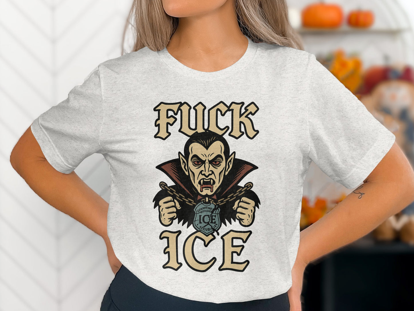 Bold Statement Fuck Ice Vampire Graphic Tee product