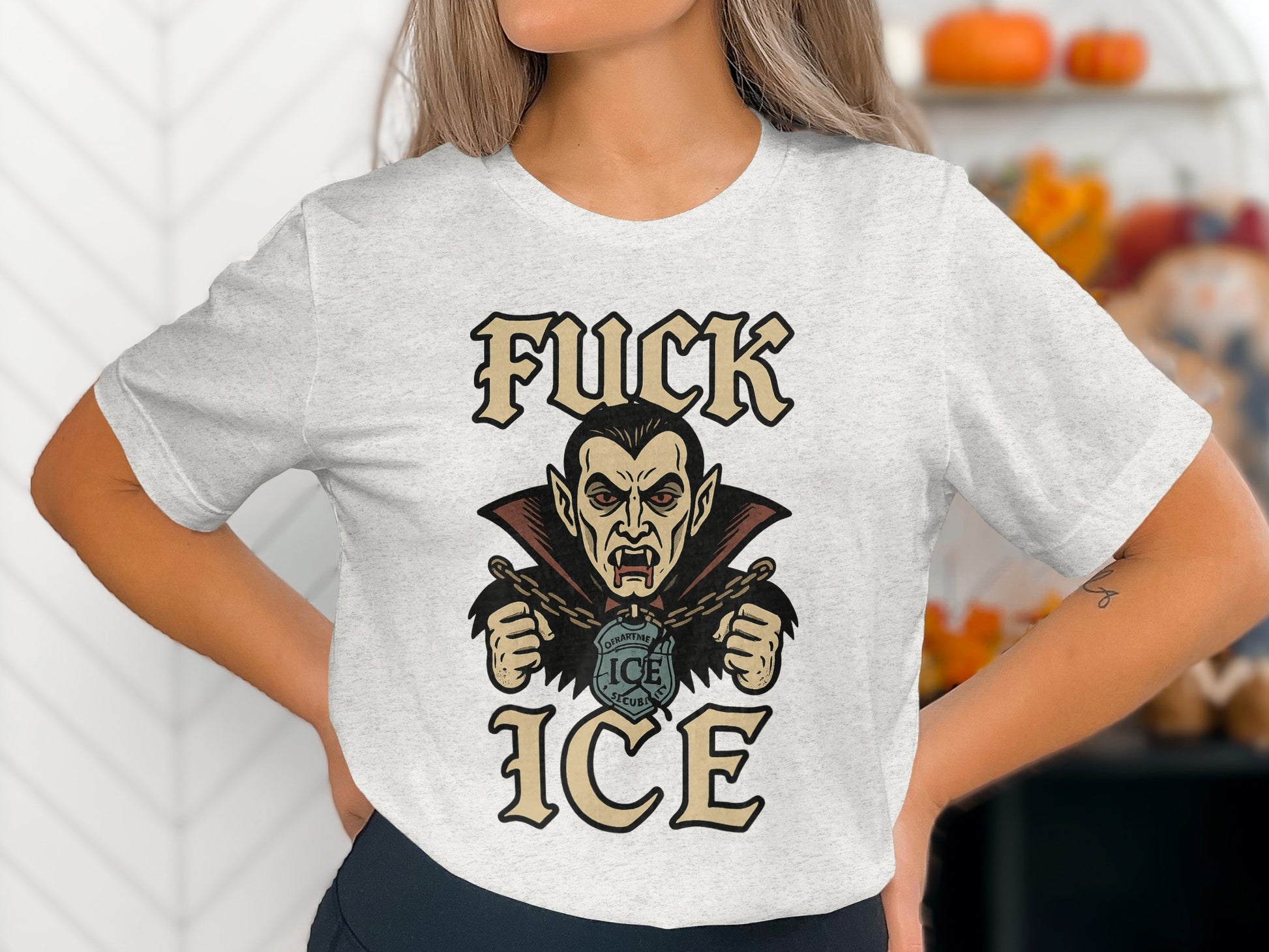 Bold Statement Fuck Ice Vampire Graphic Tee product