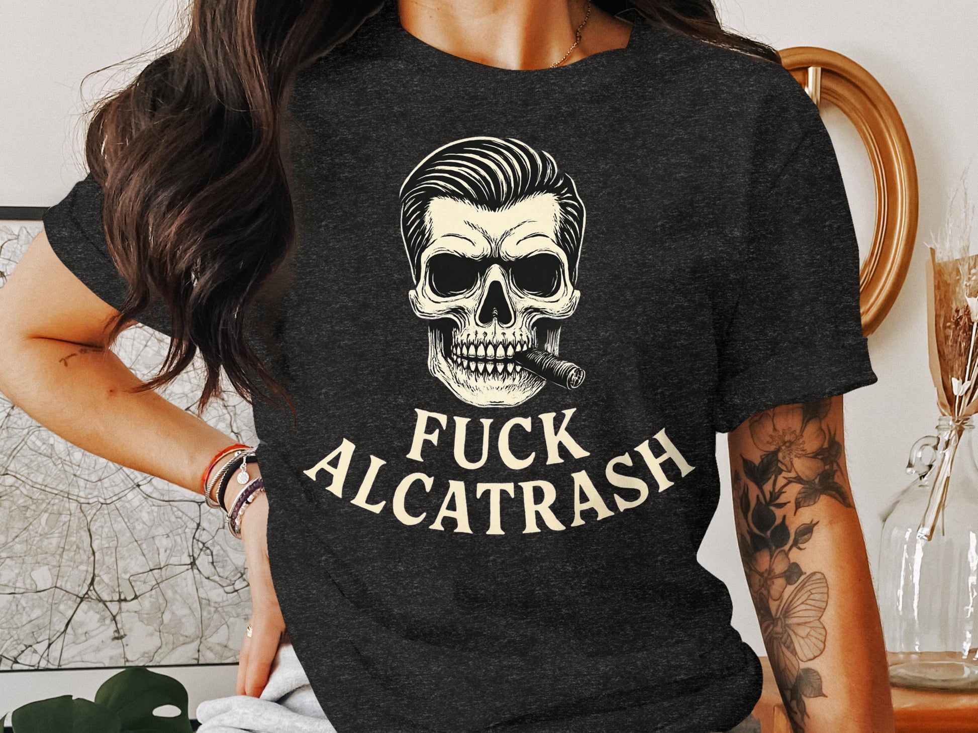 Dark Graphic Tee with Bold Alcatrash Statement product