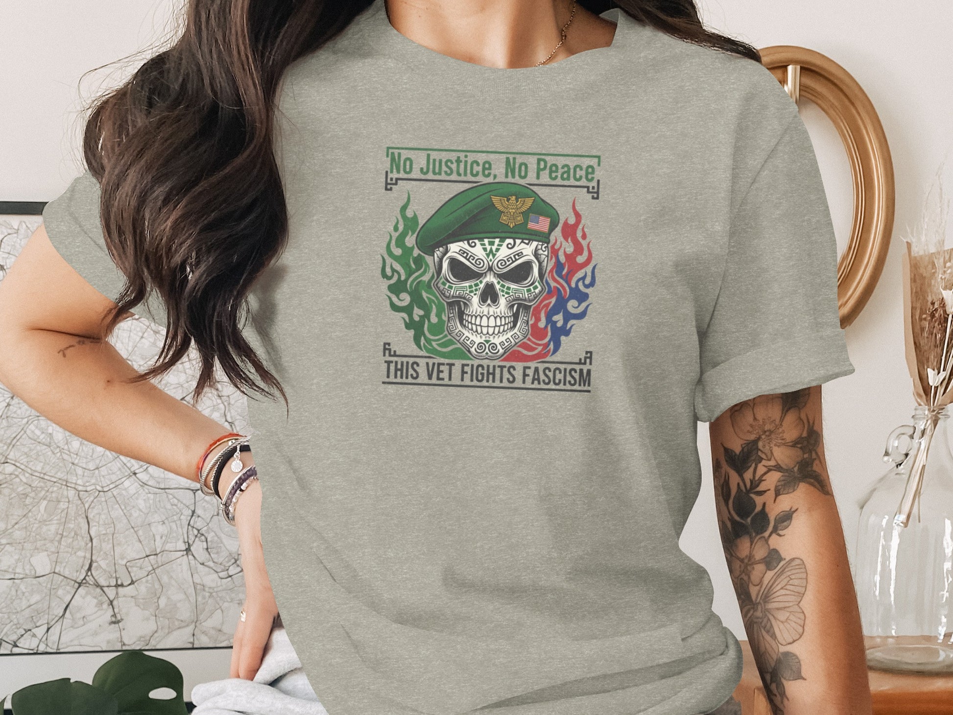 No Justice No Peace This Vet Fights Fascism Shirt