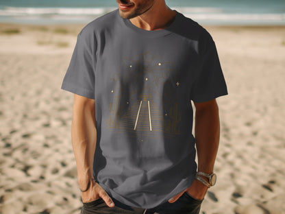 Stargazing Desert Scene Graphic on T-shirt product type