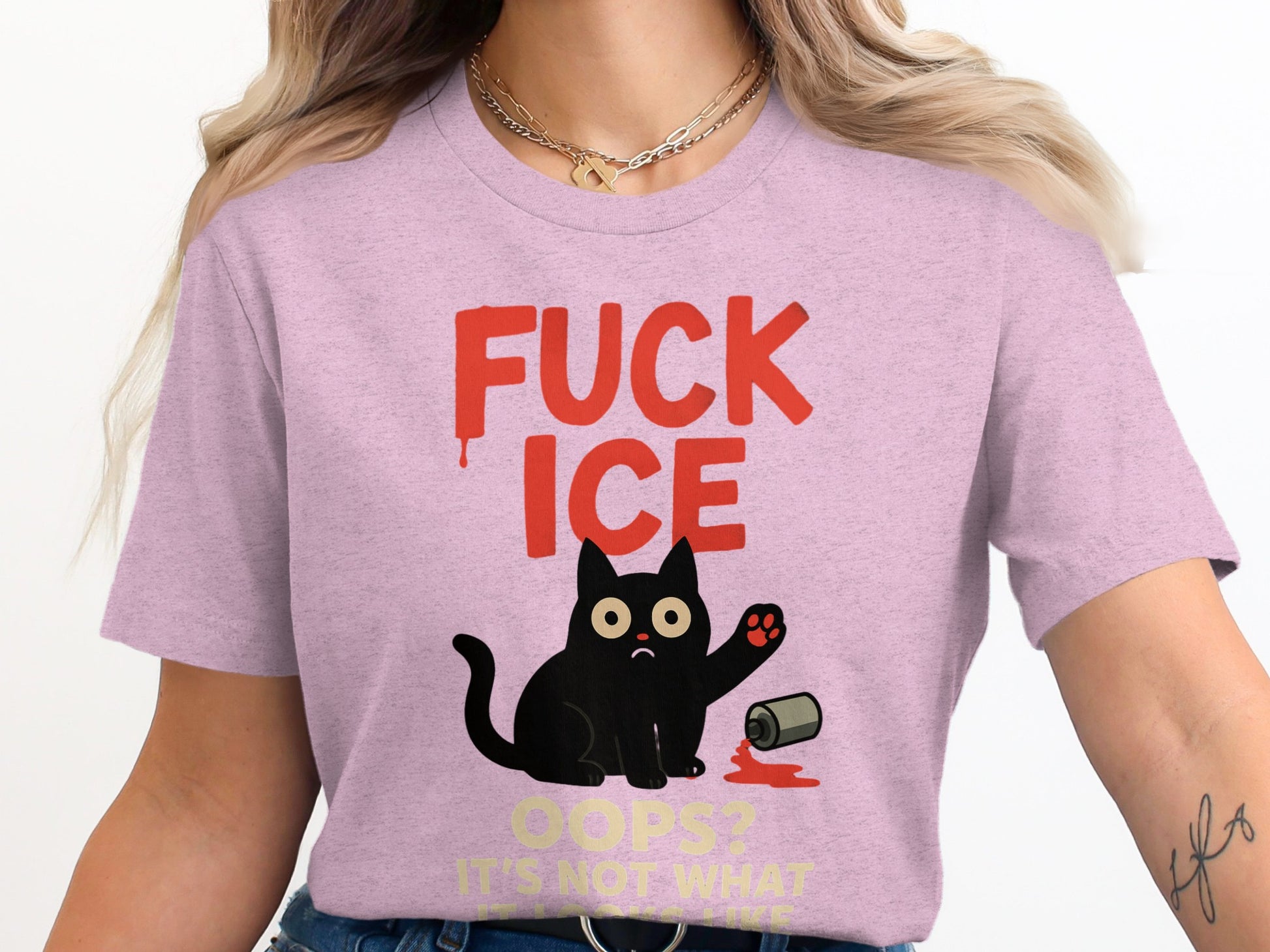 Funny Black Cat Anti Ice Graphic T-Shirt product