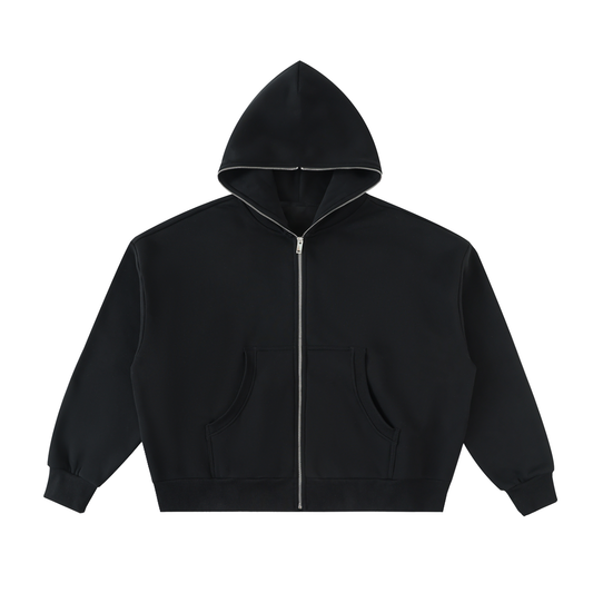 Chinga tu Maga Fleeced Full-Zip Boxy Hoodie