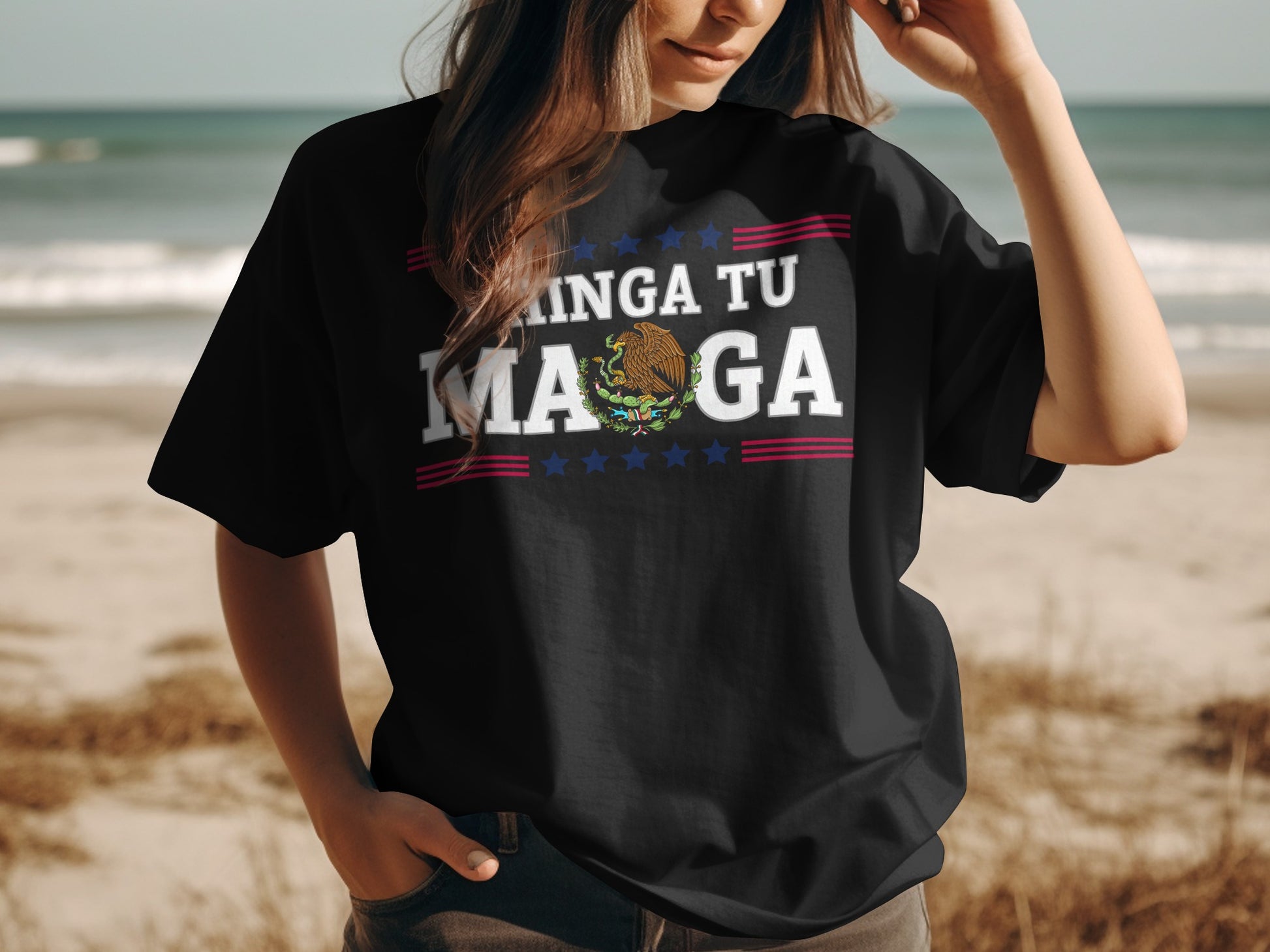 Minga Tu MAGA Mexican Flag Political Statement T-Shirt Product