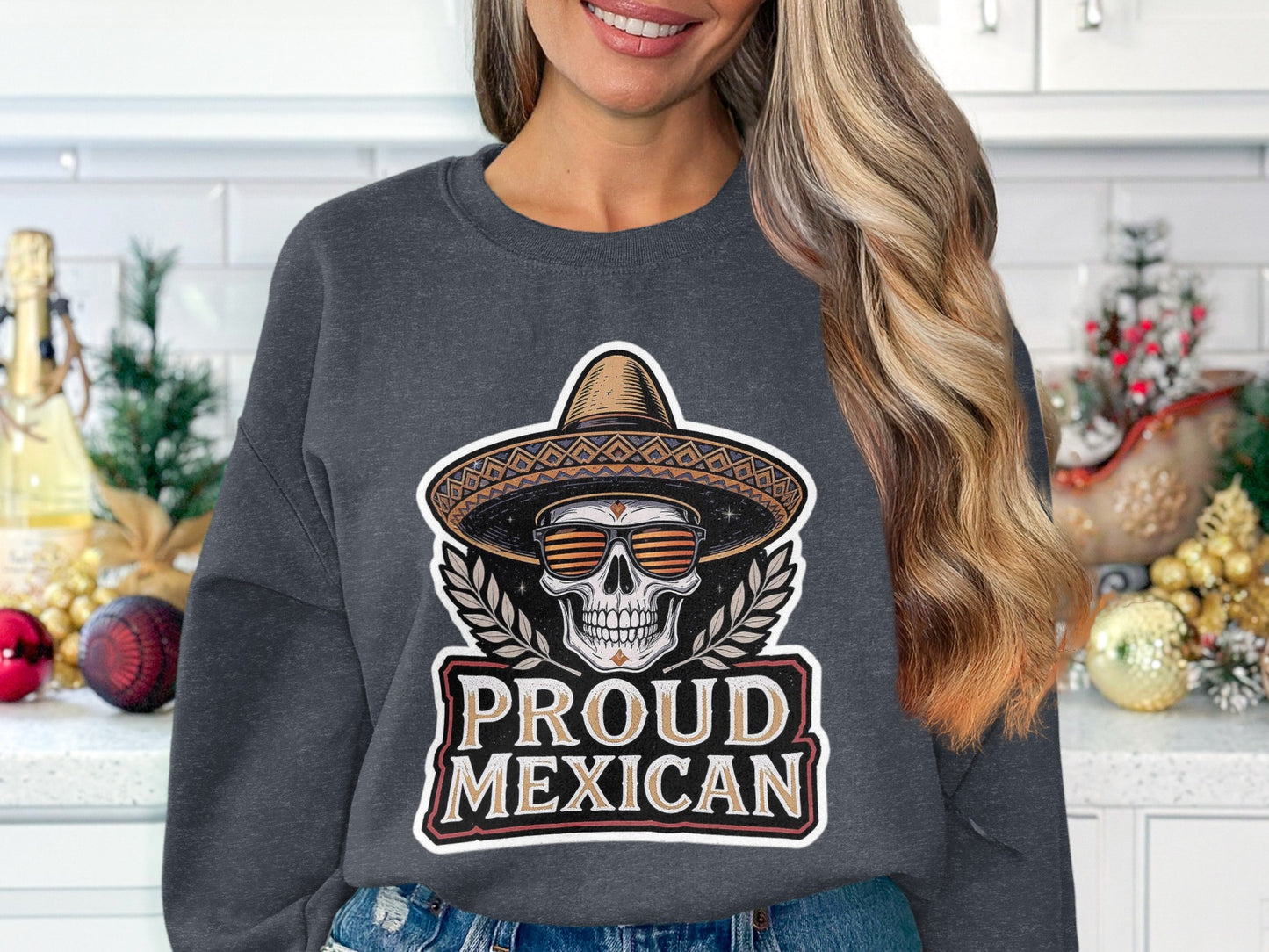 Proud Mexican Skull Design Sweater Clothing product
