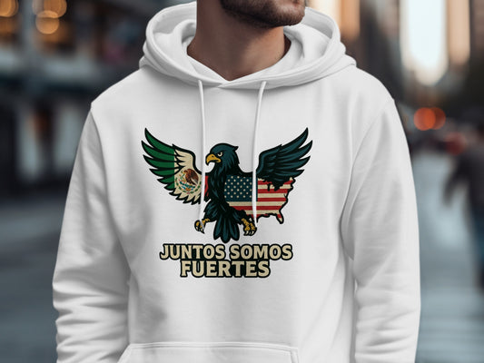 Juntos Somos Fuertes Eagle Graphic Print Hoodie product type
