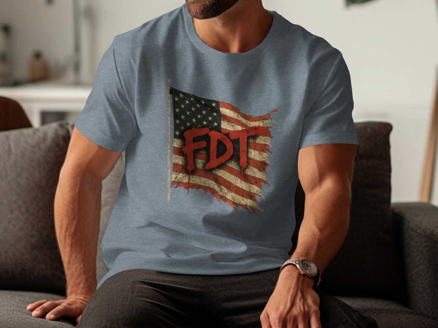 FDT American Flag Graphic Casual Patriotic Shirt product type