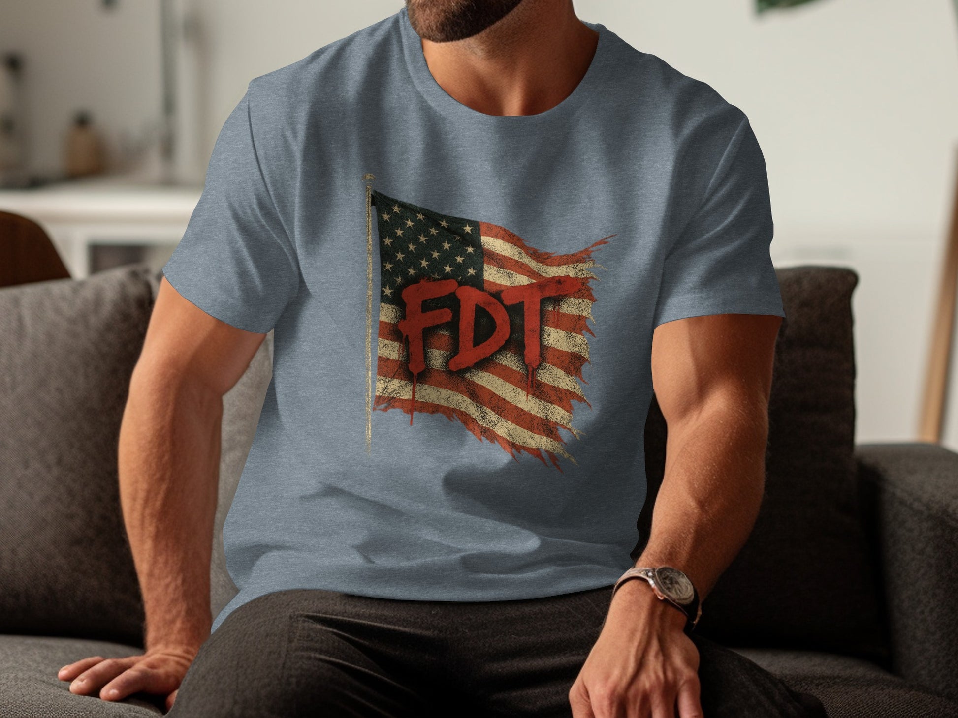 FDT American Flag Graphic Casual Patriotic Shirt product type