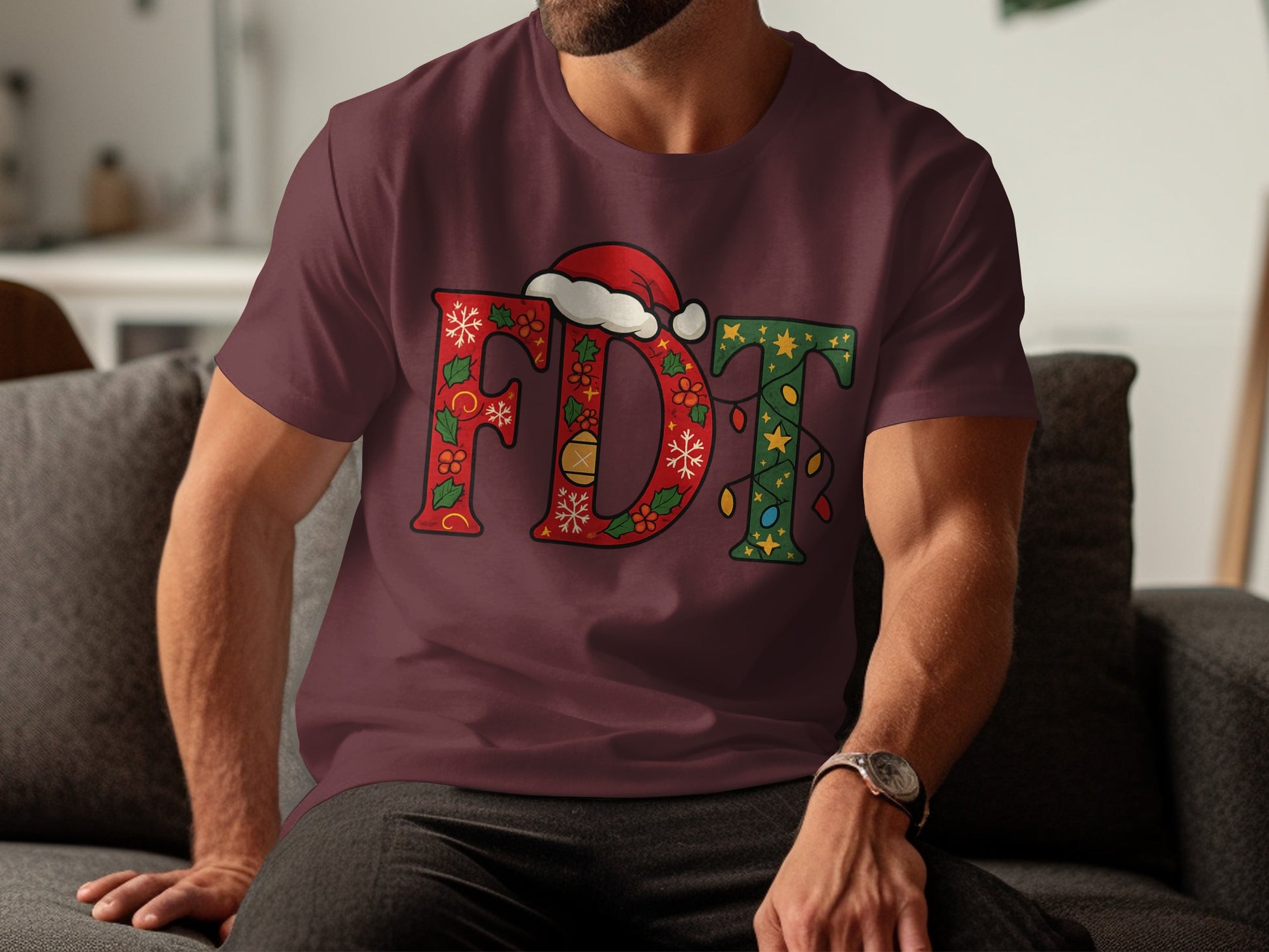 Festive FDT Christmas Themed Graphic T-shirt