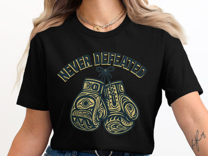Never Defeated Printed Graphic Tee Shirt product type