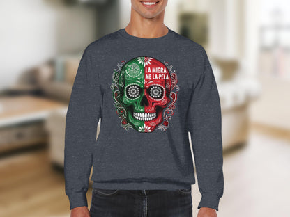 Skull Design La Migra Me La Pela Sweatshirt product