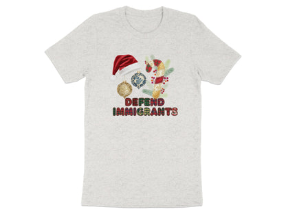 Defend Immigrants Holiday Santa Hat Print T-shirt