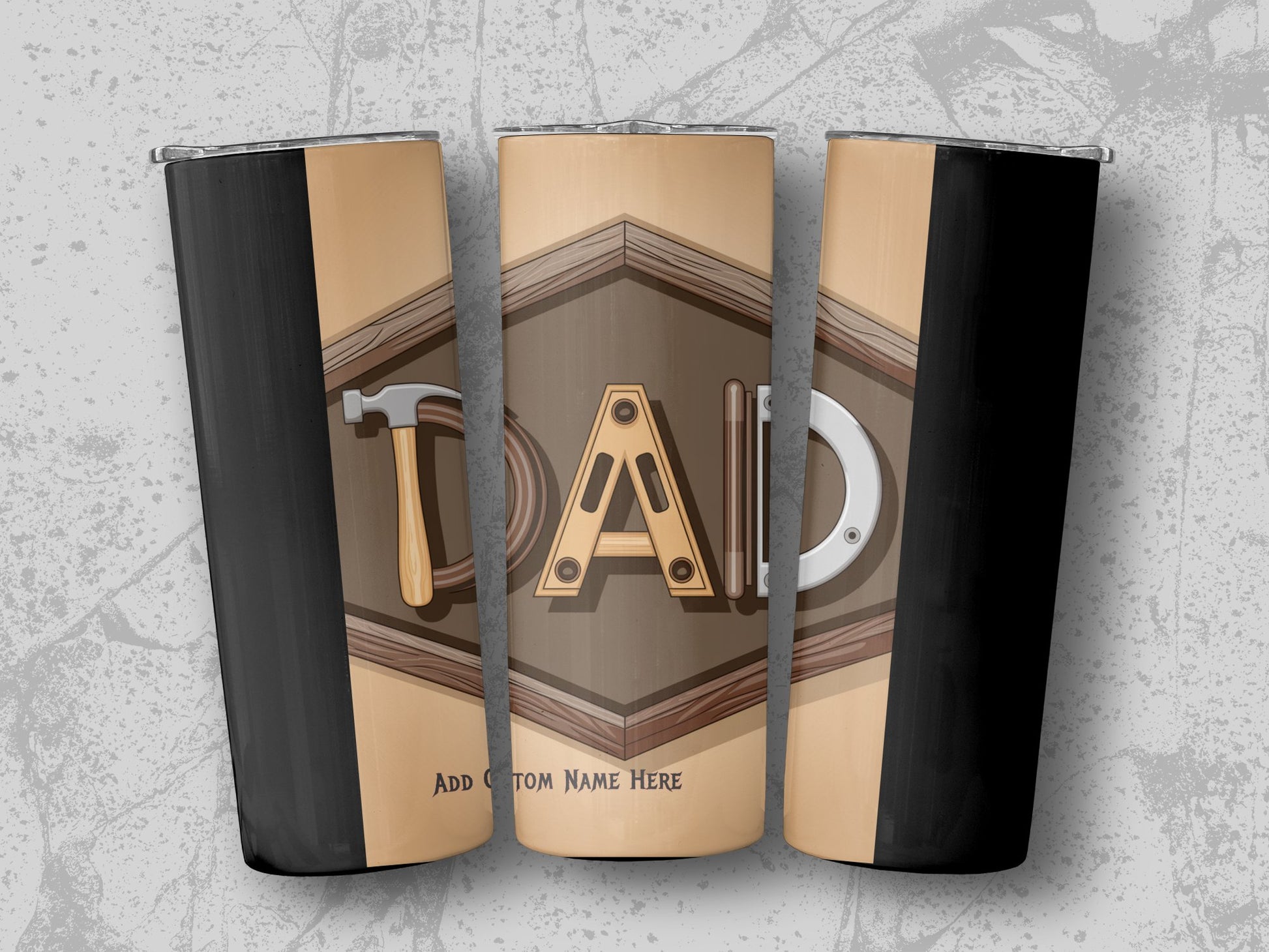 Vintage Dad Design Travel Tumbler Custom Name Product