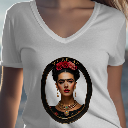 Empowering Woke AF Graphic V-Neck T-Shirt product