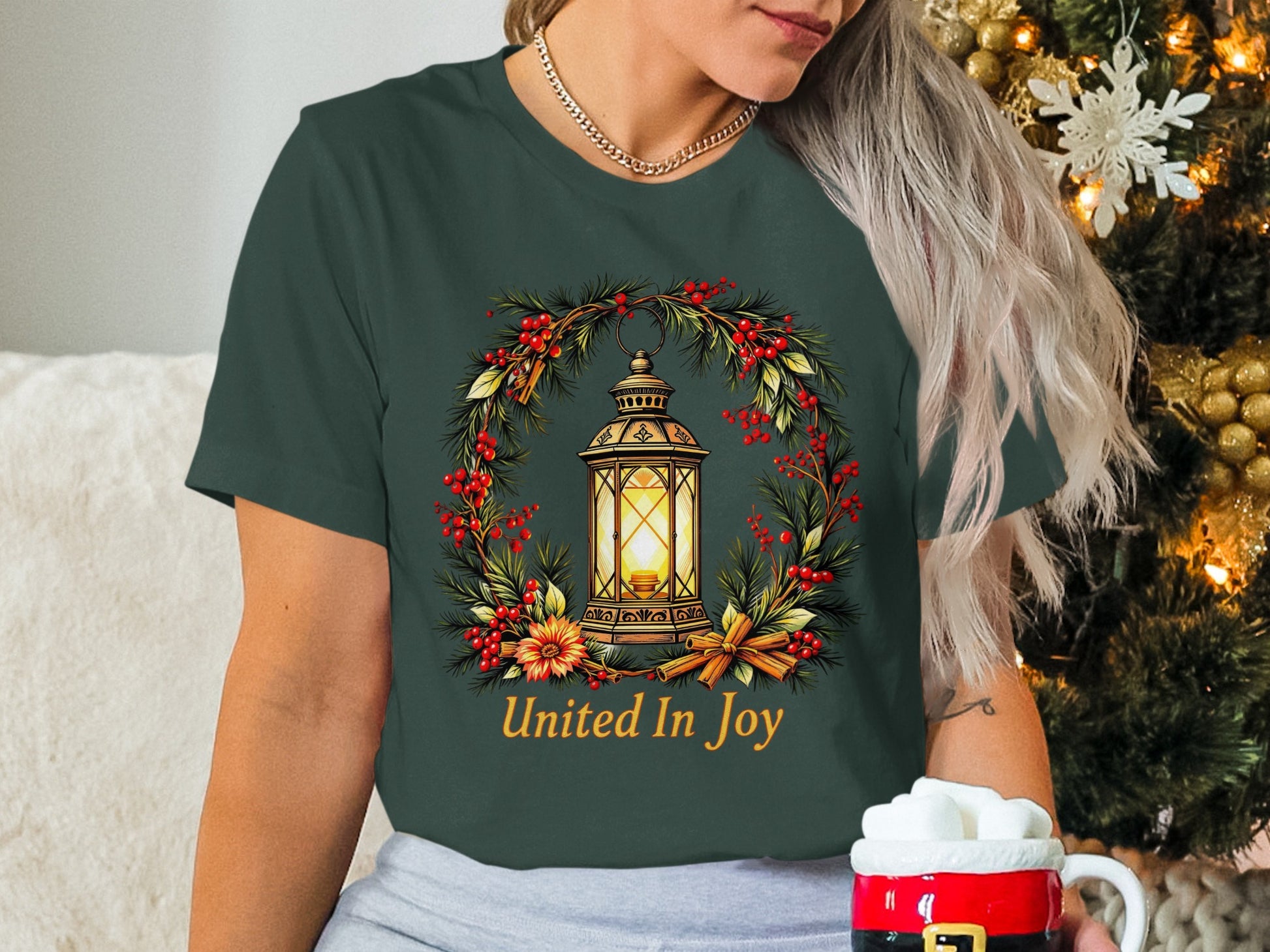 United In Joy Holiday Lantern Wreath T-shirt