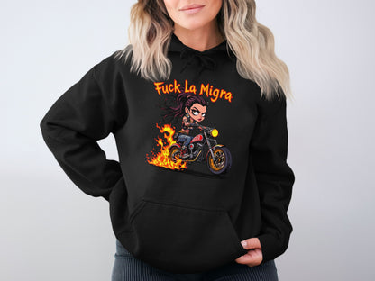 Fuck La Migra Cartoon Character Black Hoodie product