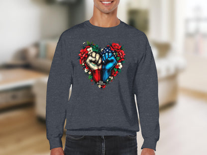 Bold Patriotic Heart Design Sweatshirt product type