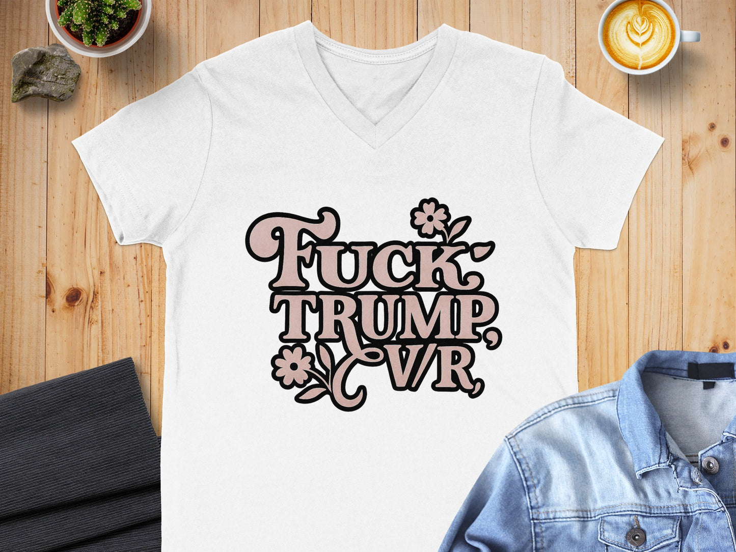 Frida Kahlo Protesting V Neck shirt America Runs On Immigrants