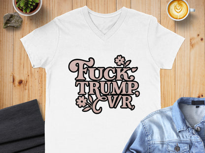 Frida Kahlo Protesting V Neck shirt America Runs On Immigrants