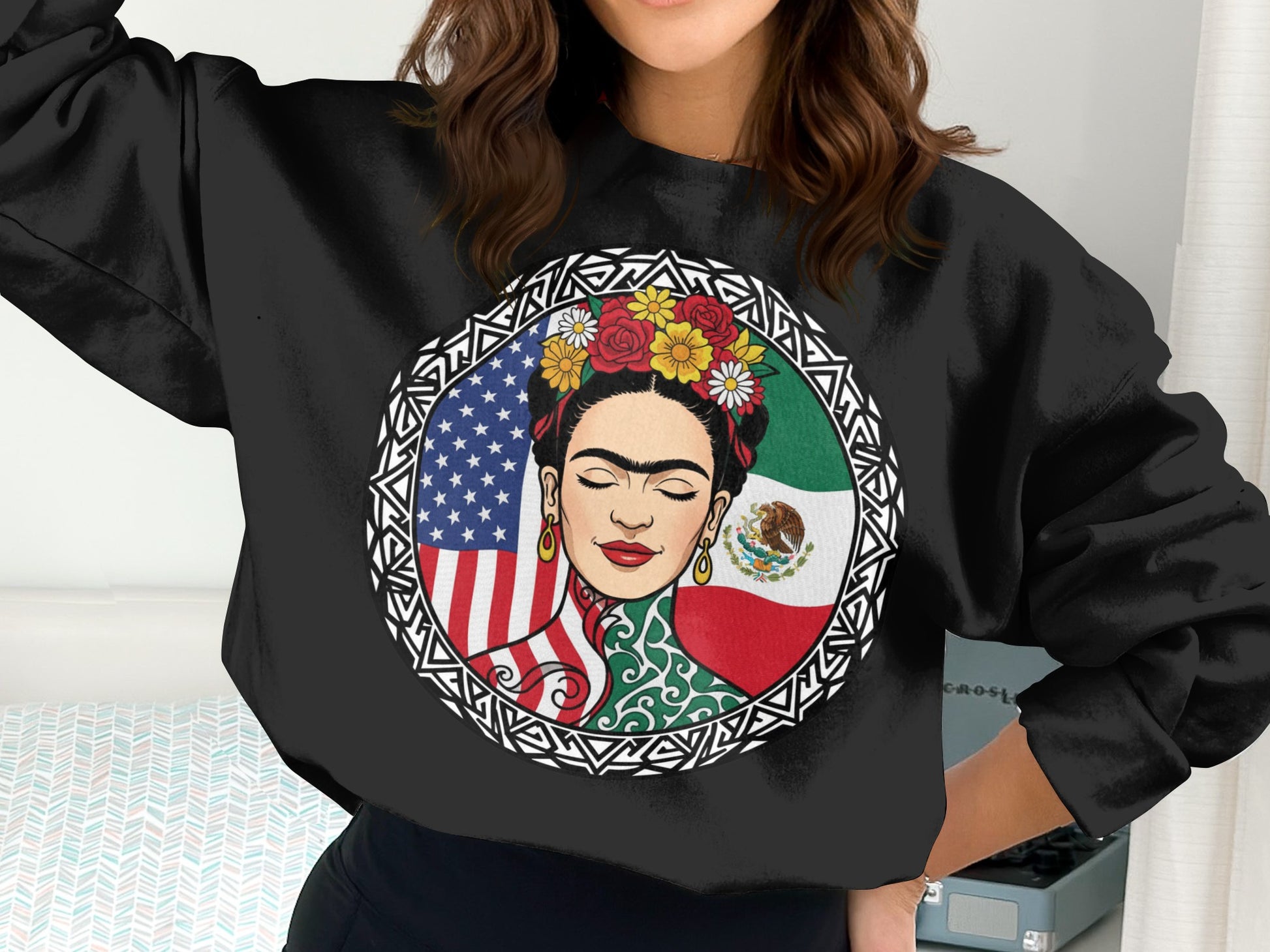 Vibrant Artistic Sweatshirt with Unique Flag Design