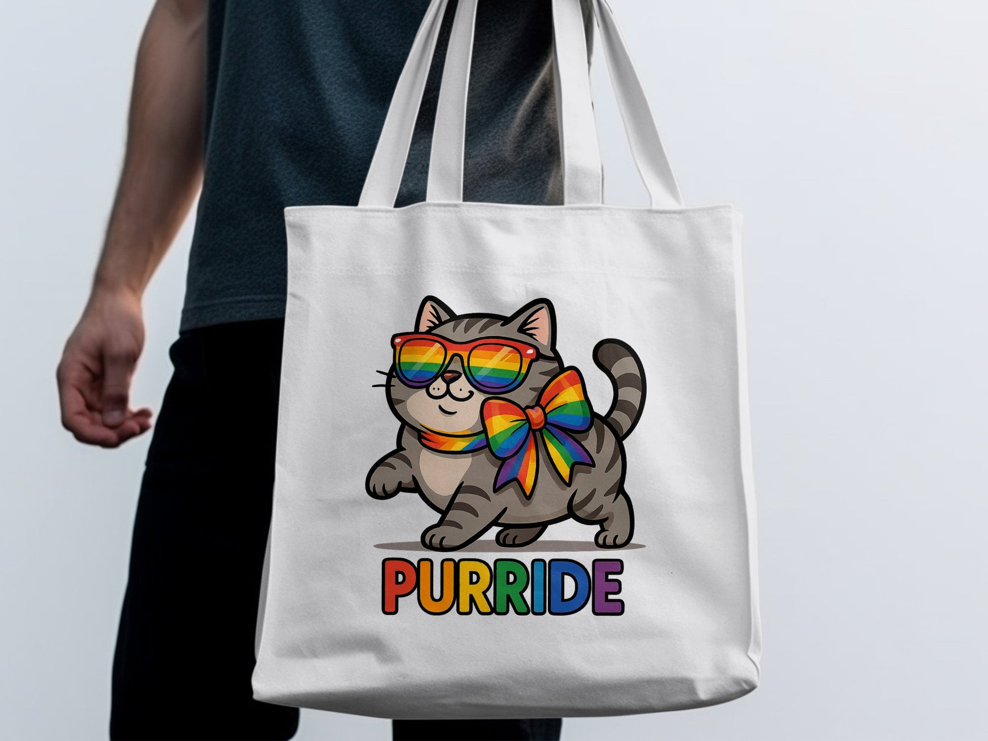 Rainbow Purride Cat Design Tote Bag Product
