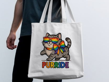 Rainbow Purride Cat Design Tote Bag Product