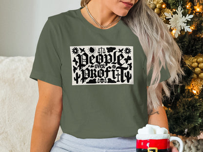People Over Profit Graphic Design Tee Shirt