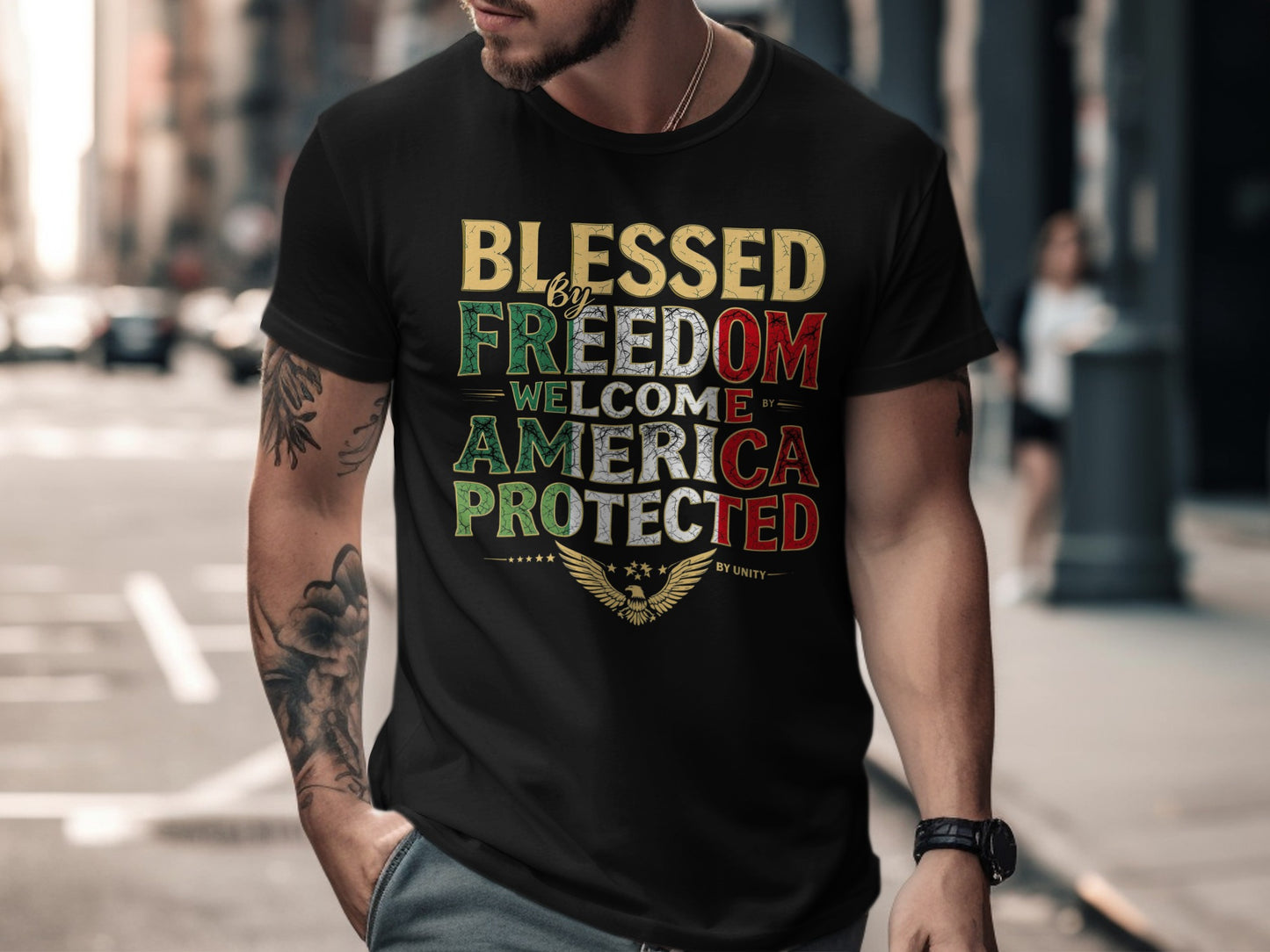 Blessed Freedom America Protected Graphic T-Shirt product