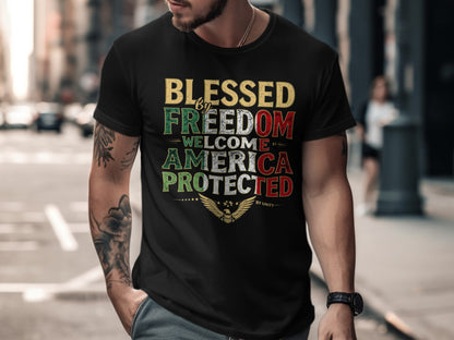Blessed Freedom America Protected Graphic T-Shirt product