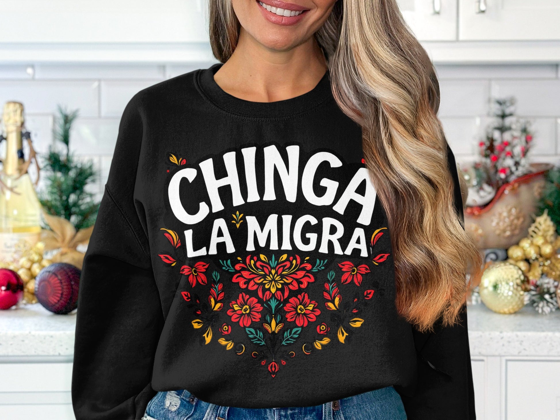 Chinga La Migra Graphic Sweatshirt product type