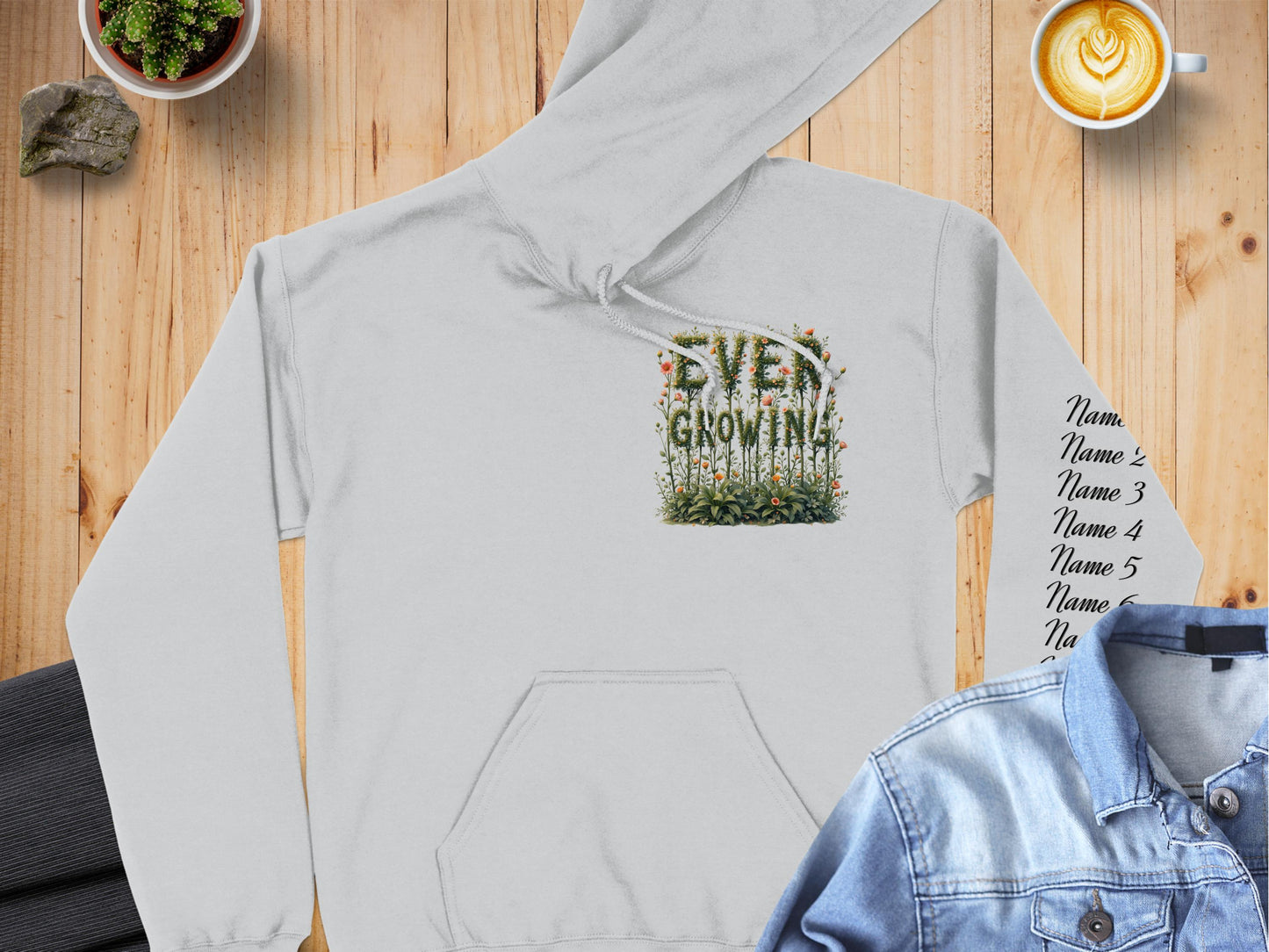 Ever Growing Floral Design Graphic Hoodie Product Type