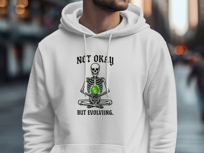 Not Okay But Evolving Skeleton Design Hoodie product type