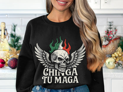 Statement Skull and Wing Design Sweatshirt product