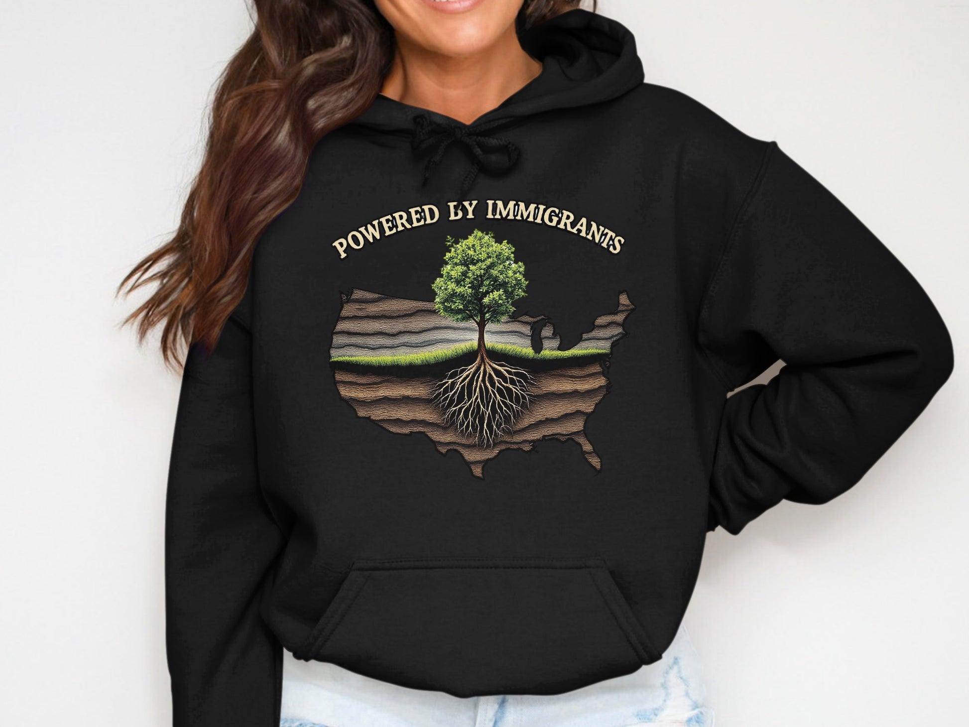 Powered by Immigrants Graphic Hoodie product
