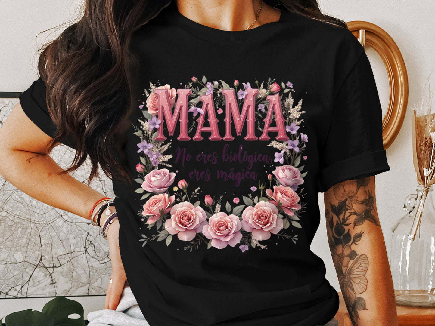 Mamá Eres Mágica Beautiful Floral Design Shirt product