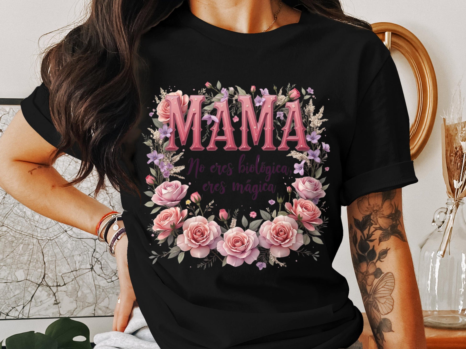 Mamá Eres Mágica Beautiful Floral Design Shirt product